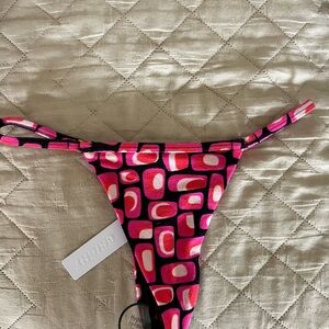 Bright Swimwear Pink and Black Geometric Bikini Bottom Freya Bottom On the Rocks